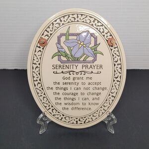 Beautiful Serenity Prayer Plaque Stoneware Vintage Trinity Pottery